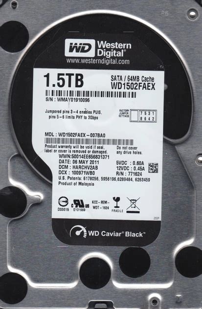 Жесткий диск Western Digital 3.5 1.5Tb WD1502FAEX, б/в – фото, отзывы ...