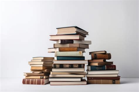 Premium Photo Stacks Of Book Isolated On White Background Generative AI