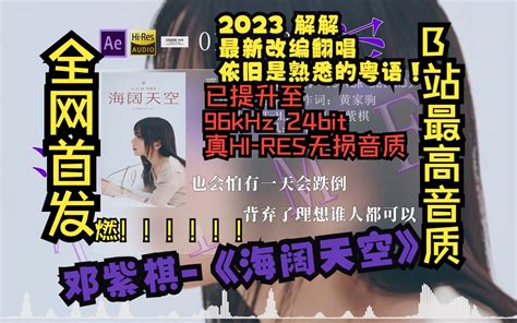 全网首发 全网最高音质邓紫棋 海阔天空coverbeyond粤语2023最新改编歌曲真HI RES无损音质 音乐的产后料理房