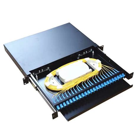 China 24 Port 1U Rack Mount Fiber Optic Patch Panel FTTH 45 OFF