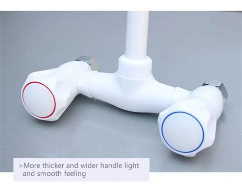 Wall Mounted Double Handle Cold And Hot Water Mix Faucet