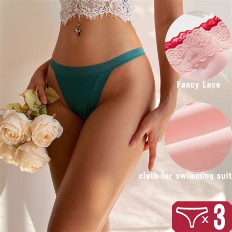 Cute Byte 3PCS Set Sexy S XL Women Cotton Panties G String Woman S