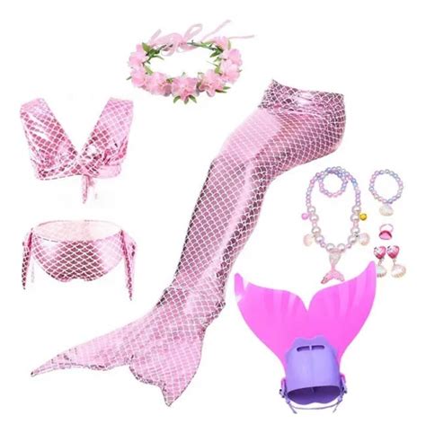 Cola De Sirena Con Aleta Bikini Infantil Y Regalos Cuotas sin interés