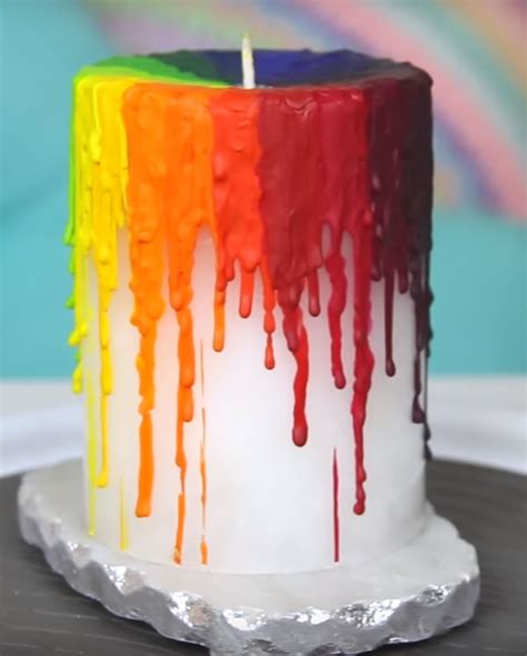 DIY Rainbow Candles | How To Make Melted Crayon Candle