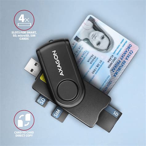 Axagon считыватель для ID-карты + USB-C адаптер CRE-SMP2A - Считыватели ...