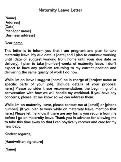 Maternity Leave Letter Of Intent Examples How To Write