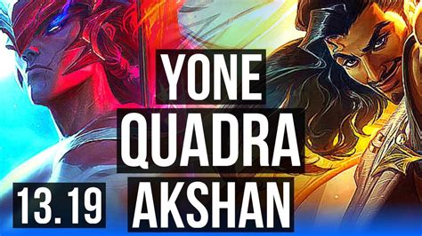 Yone Vs Akshan Mid Quadra 6 Solo Kills 500 Games Kr Master