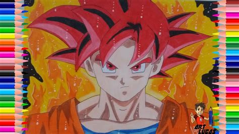 Como Desenhar O Goku Super Sayajin God - Como Desenhar Goku God ( Deus) - How To Draw Goku God ( Passo a Passo ...