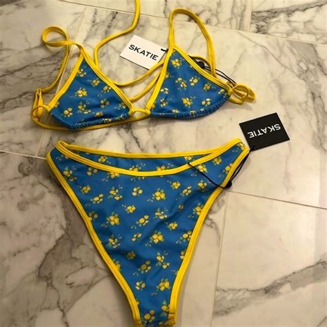 Skatie Swim Skatie Vibrant Blue And Yellow Bikini Poshmark
