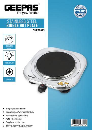 Stainless Steel Single Hot Plate 1500W