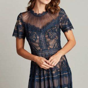Tadashi Shoji Dresses Nwt Tadashi Shoji Camilla Lace Romantic Maxi Dress Gown Navy Nude