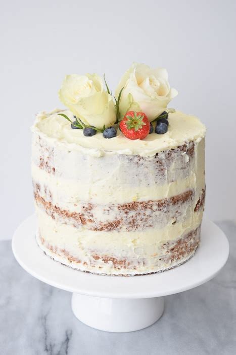 Low FODMAP Naked Cake With Lemon And Blueberries Gluten Free