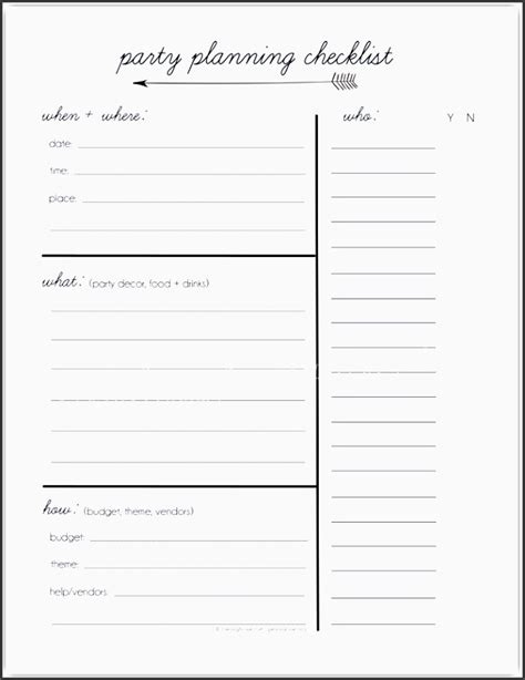 party planning checklist template editable sampletemplatess