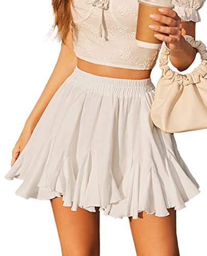 Avidlove Women S Pleated Skater Skirt Basic Casual High Waisted Ruffles Flared Mini Lingerie