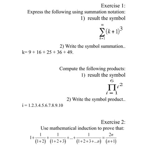 Solved Exercise Express The Following Using Summation Chegg