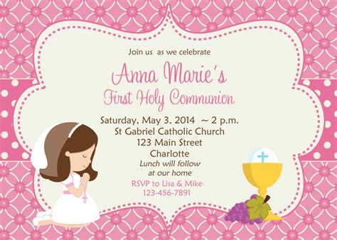 Free First Communion Printable Cards Templates Printable