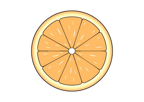 How To Draw An Orange Slice Step By Step Easylinedrawing