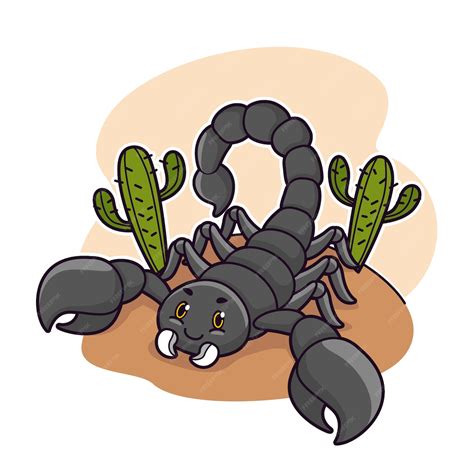 Illustration De Scorpion De Dessin Animé Dessiné à La Main Vecteur