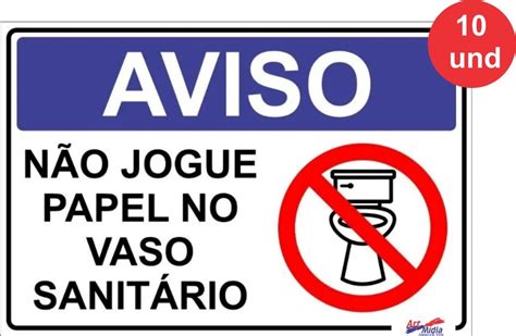 Placas Aviso N O Jogue Papel No Vaso Sanit Rio Ps Mm X