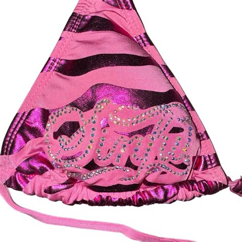 Sinful Bikini Top Cute Sexy Pink And Metallic Zebra Depop