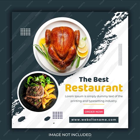 Premium Vector | The best restaurant food promotional shop social media