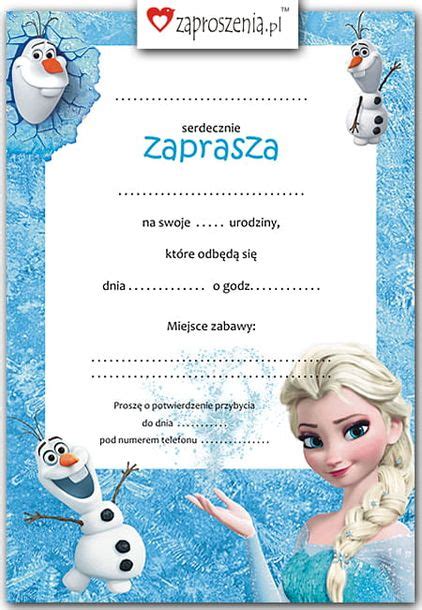 Zaproszenia Urodziny Dla Dzieci Kraina Lodu Anna I Elsa Frozen