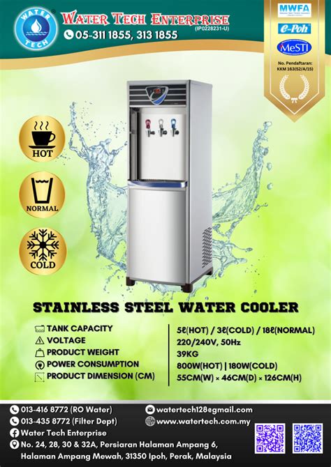 Stainless Steel Water Cooler K Hot Normal Cold Water Tech Enterprise