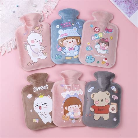 Murahmini Plush Hot Water Bottle Bag Handwarmer Warm Hands Bag Tungku Air Panas Beg Tuam Perut