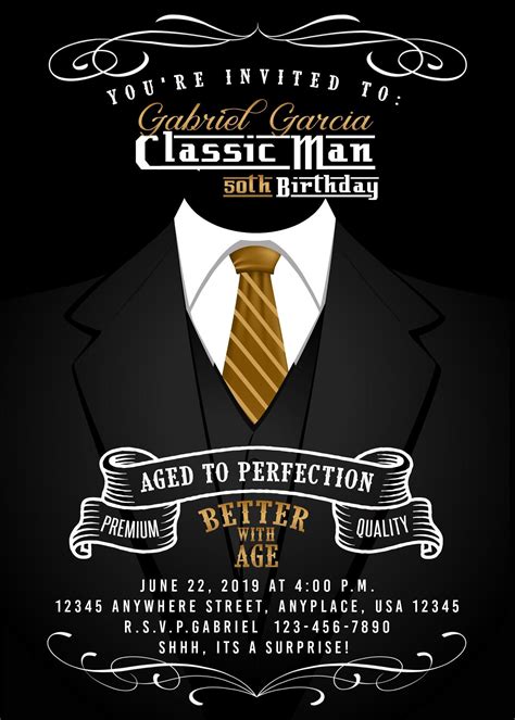 birthday invitation men 1
