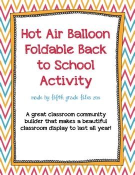 Back To School Hot Air Balloon 3 D Project By 5th Grade Files TPT