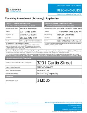 Fillable Online Official Zoning Map Amendment Application 2019I 00105