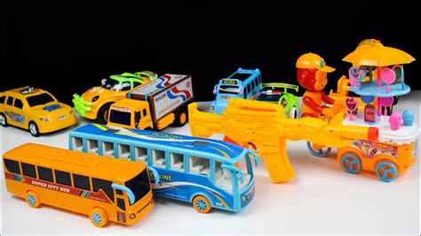 Satisfying Toy Vehicles Car School Bus Ice Cream Troly Youtube