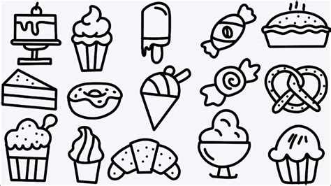 draw  food easy candycakelollipopice creamdonuts easy