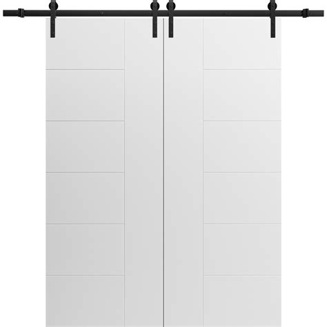 Modern Double Barn Door 48" x 96" inches / Mela 0716 Painted White
