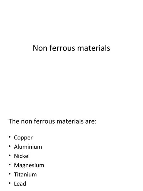 Non Ferrous Materials Pdf Brass Alloy