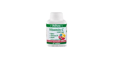 MedPharma vitamín C 1200 mg šípky vit D zinok tablety 67 ks