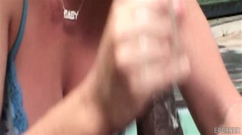 Busty Blonde Rubs Cock