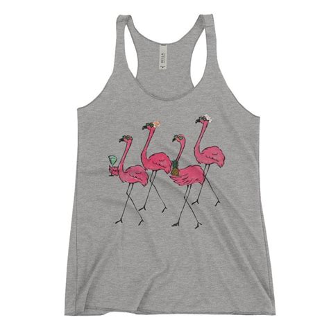 Flamingos Drinking Mimosas Women S Racerback Tank Top Etsy Womens