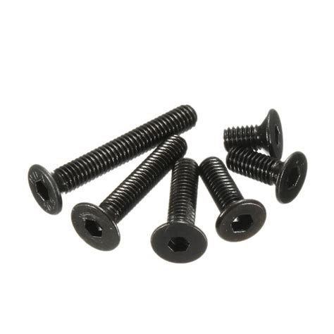 Suleve M3CH4 100Pcs M3 Carbon Steel Countersunk Hex Socket Screw 6