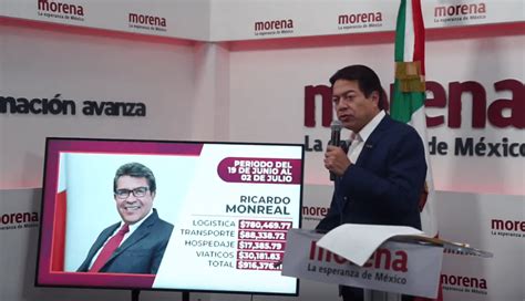 Reporta Morena Que Ricardo Monreal Es Quien Más Han Gastado En Recorridos Por El País