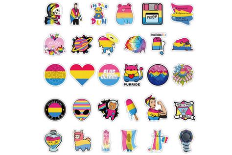 Pansexual Sticker 60 Piece Pack Lgbtq Flags Australia