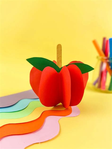 Easy 3D Red Apple Craft for Preschoolers