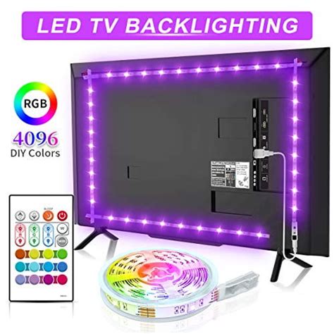 LED TV Backlight, Bason 6.56ft USB LED Strip Lights for 32-58 inch TV/Monitor Backlight, SMD ...