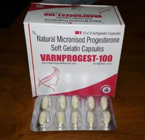 100 Mg Natural Micronised Progesterone Soft Gelatin Capsules Packaging