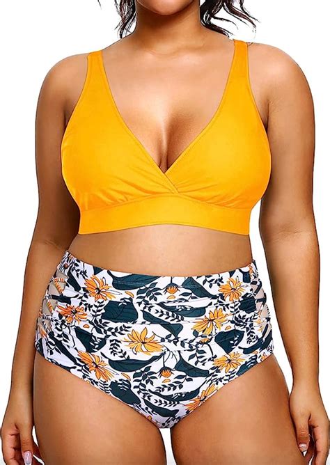 Yonique Plus Size High Waisted Bikini