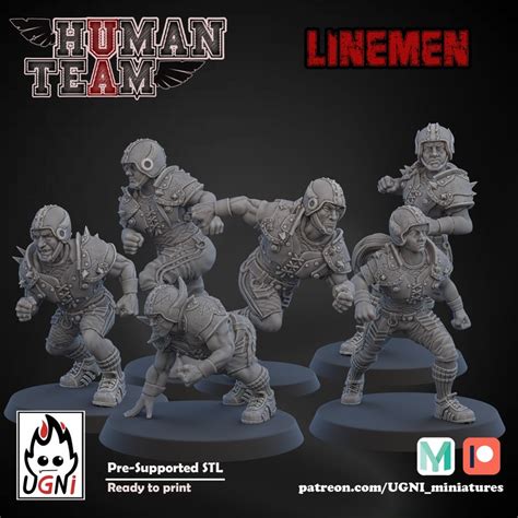 Human Team Ugni Miniatures Fantasy Football Bloodbowl Etsy