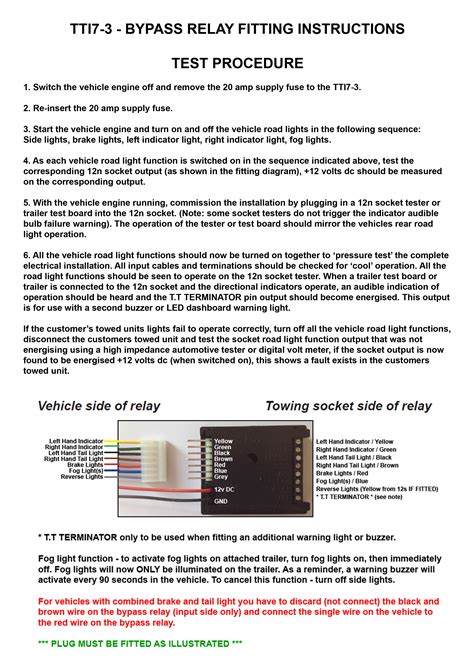 Towbar Wiring Bypass Relay Teb7as Bypass Relay Wiring Diagra