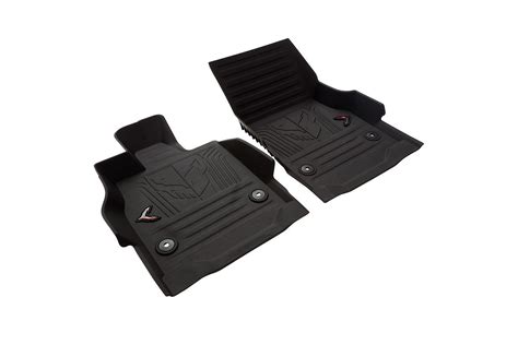 C8 2020 2024 Chevrolet Corvette Premium All Weather Floor Liners W Cross Flags Logo 84534619