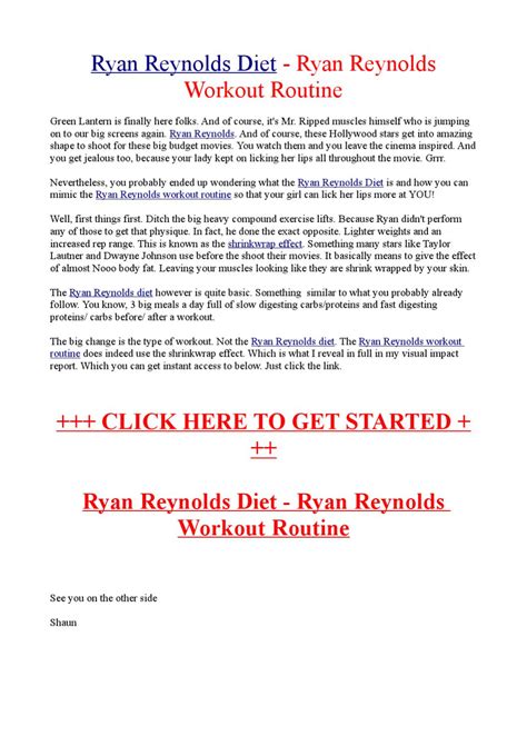 Ryan Reynolds Diet - Ryan Reynolds Workout Routine by greetas bees - Issuu