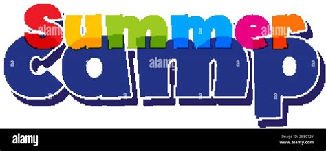 Font Design For Word Summer Camp On White Background Illustration Stock